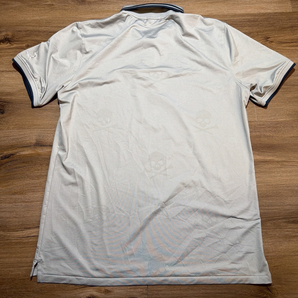 G/FORE Polo Shirt Mens XL Gray Skulls &‎ Tees Pinehurst Golf Performance - Picture 11 of 11